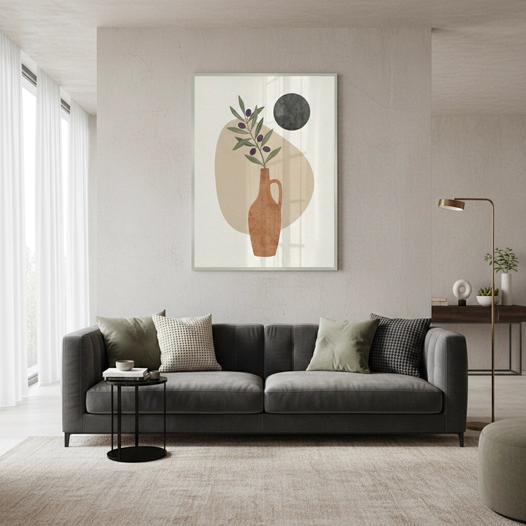 2Modern Boho Olive Branch - Fine Art