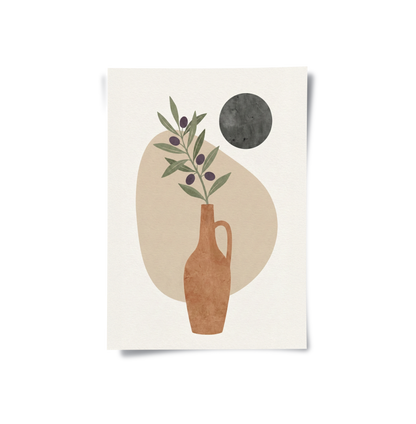 Modern Boho Olive Branch - Poster