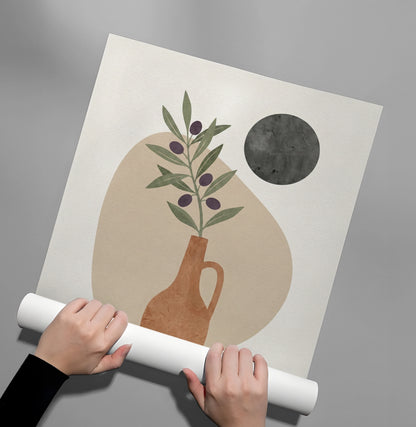 Modern Boho Olive Branch - Poster