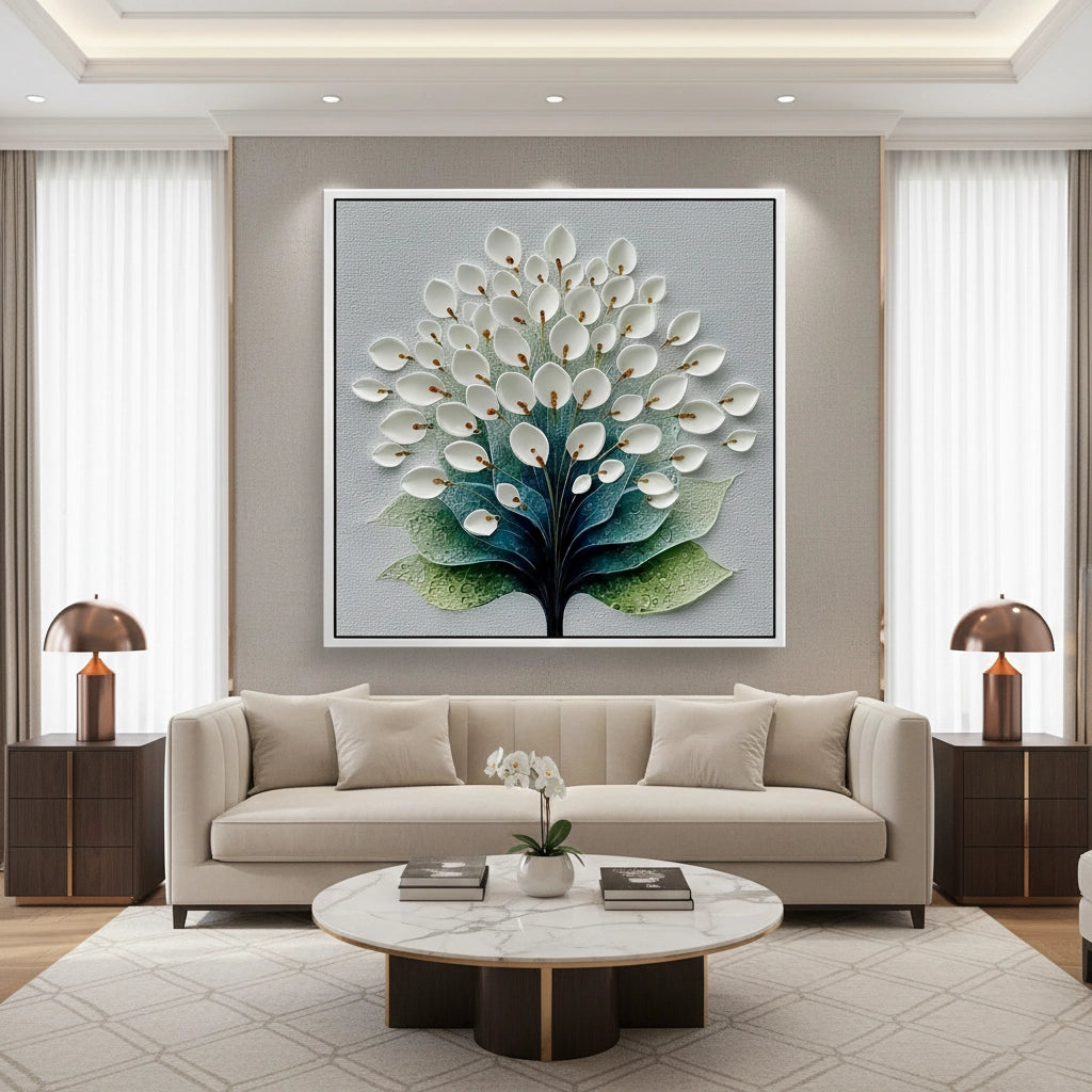 2Modern Botanical Relief Painting #MBRE110