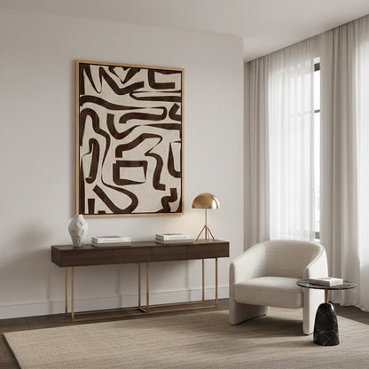 Modern Brown Labyrinth Painting #MBLA110
