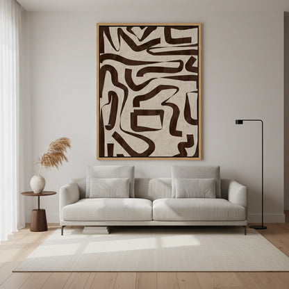 Modern Brown Labyrinth Painting #MBLA110