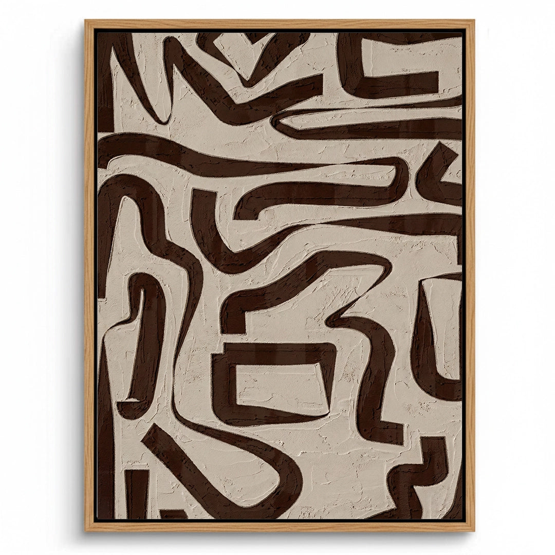 2Modern Brown Labyrinth Painting #MBLA110