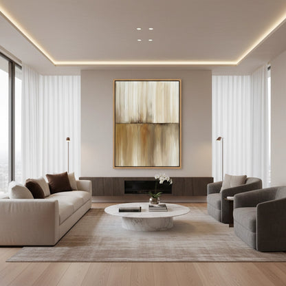 Modern Caramel Linear Painting #MCLI110