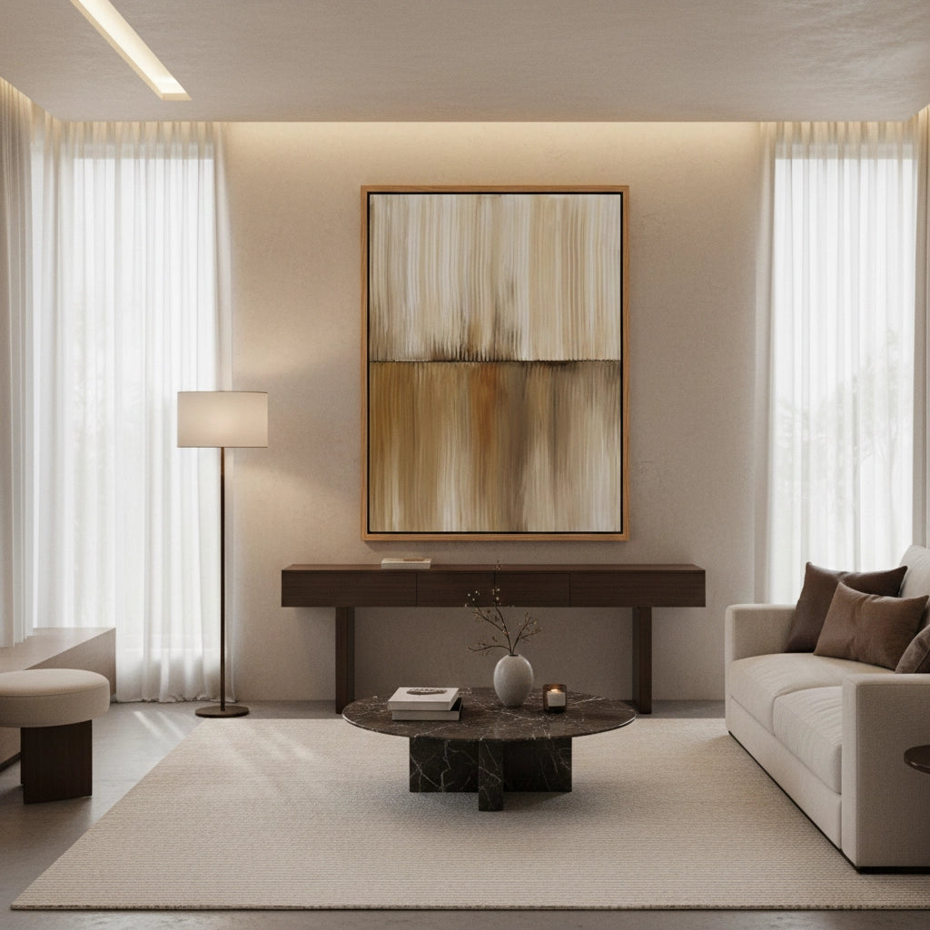 2Modern Caramel Linear Painting #MCLI110