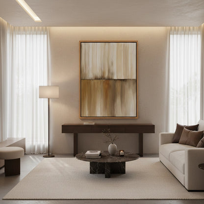 Modern Caramel Linear Painting #MCLI110