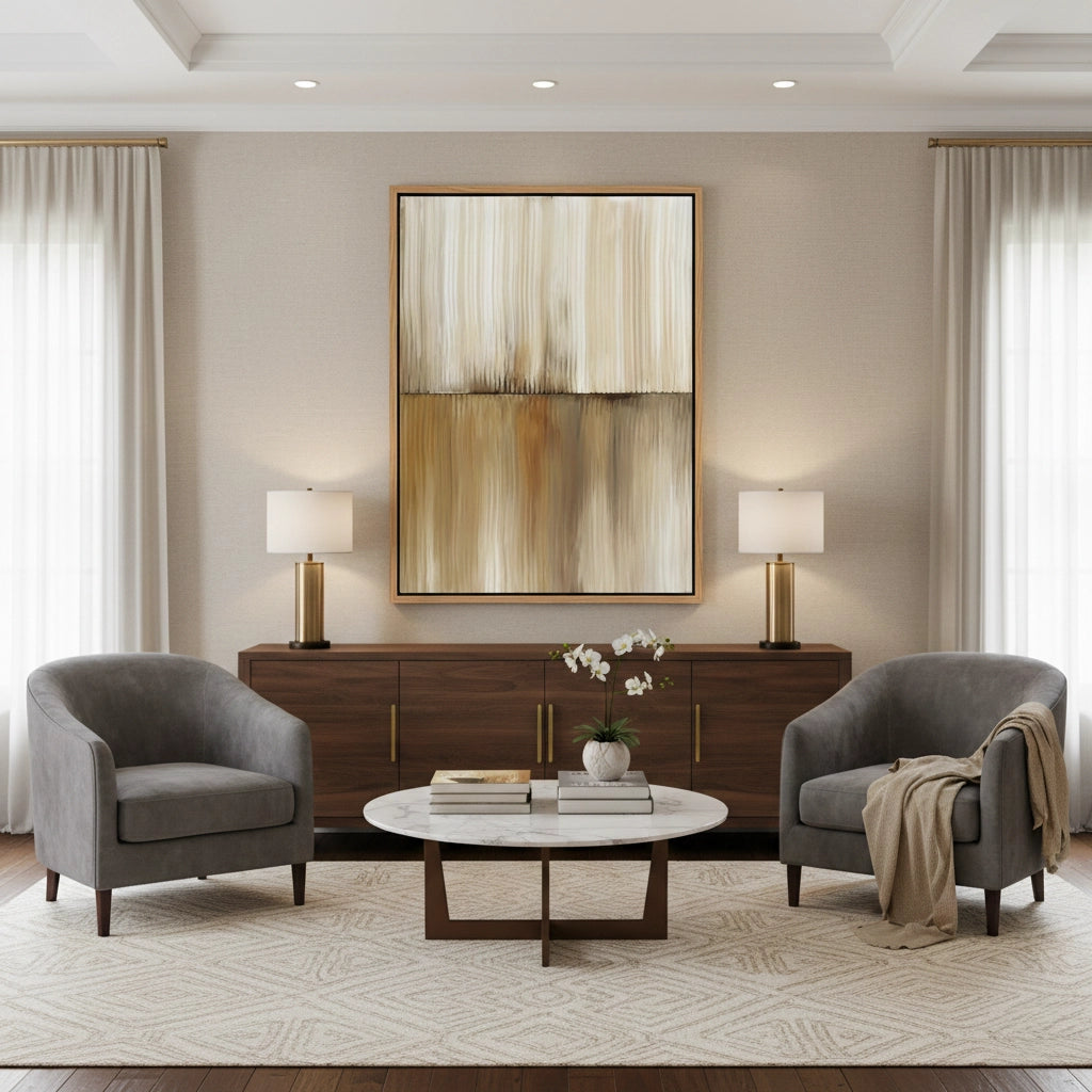 2Modern Caramel Linear Painting #MCLI110