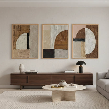 Modern Earthy Triptych Painting Set of 3 #METP110