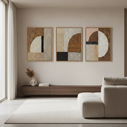 Modern Earthy Triptych Painting Set of 3 #METP110