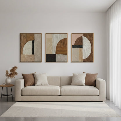 Modern Earthy Triptych Painting Set of 3 #METP110