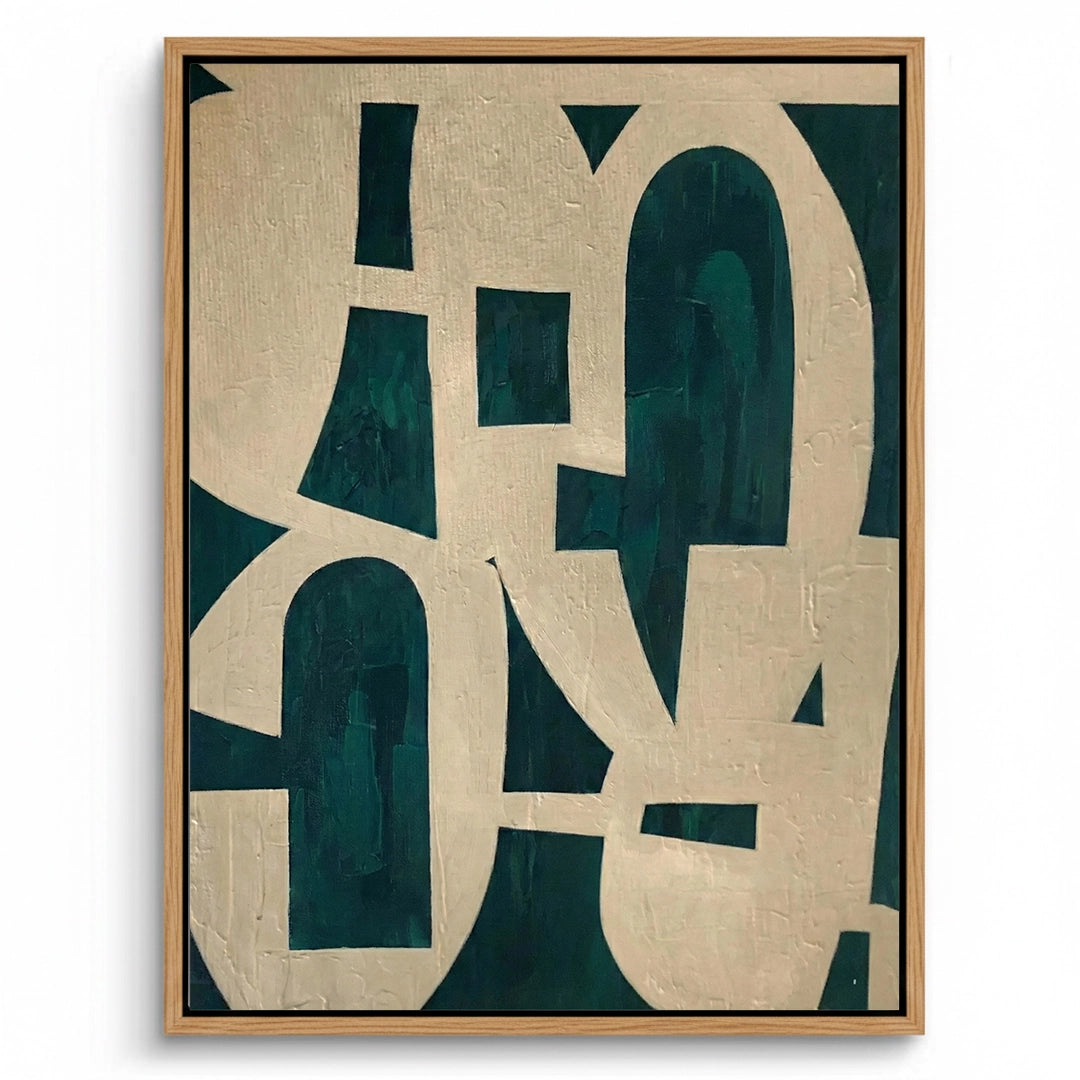 2Modern Emerald Labyrinth Painting #MELA110
