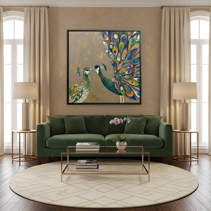 Modern Emerald Peacock Painting #MEPE110