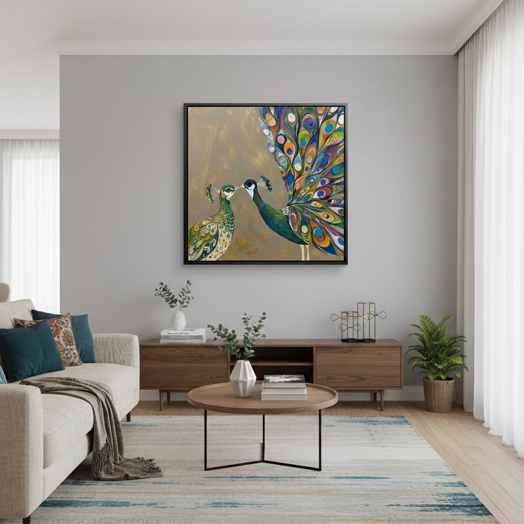 2Modern Emerald Peacock Painting #MEPE110