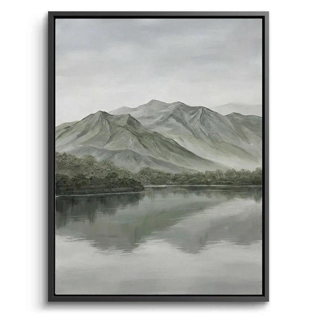 2Modern Foggy Lake Painting #MFLA330