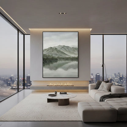 Modern Foggy Lake Painting #MFLA330