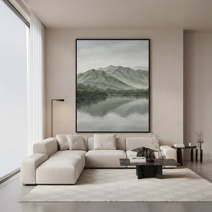 Modern Foggy Lake Painting #MFLA330