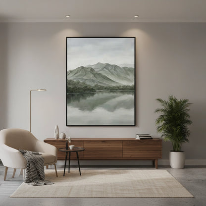 Modern Foggy Lake Painting #MFLA330