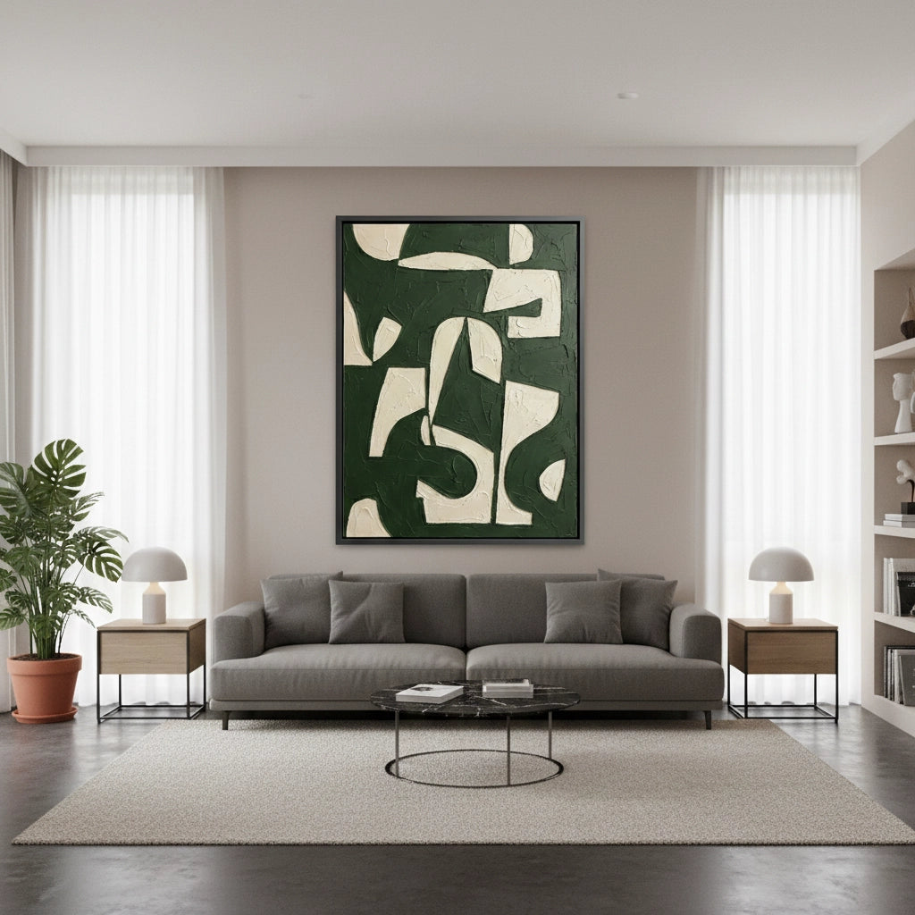 2Modern Forest Geometric Painting #MFGE110
