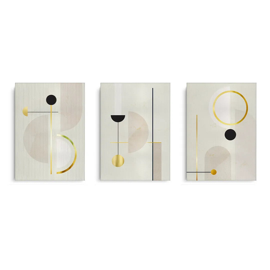 Modern Geometric Set of 3 - Canvas - Jasmineart.ae