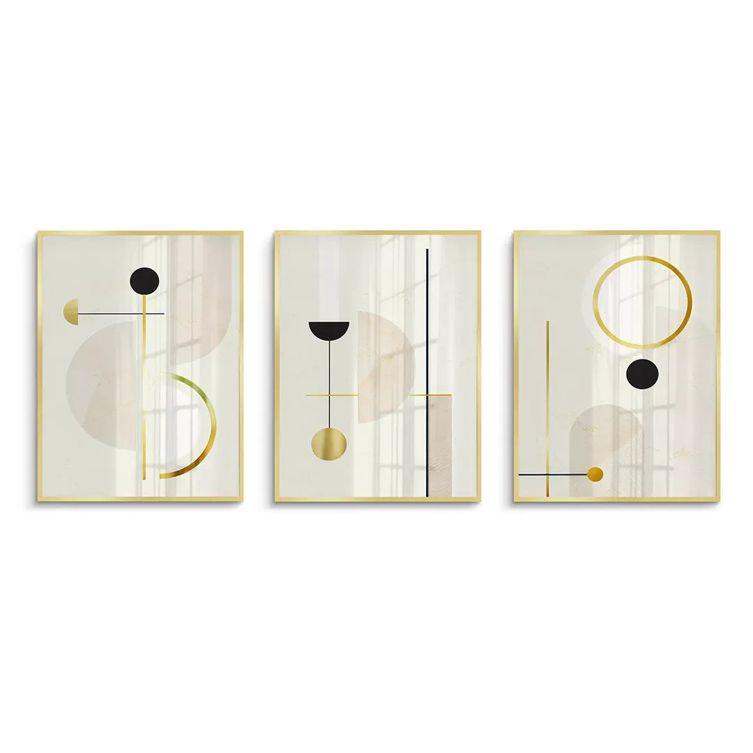 Modern Geometric Set of 3 - Fine Art - Jasmineart.ae