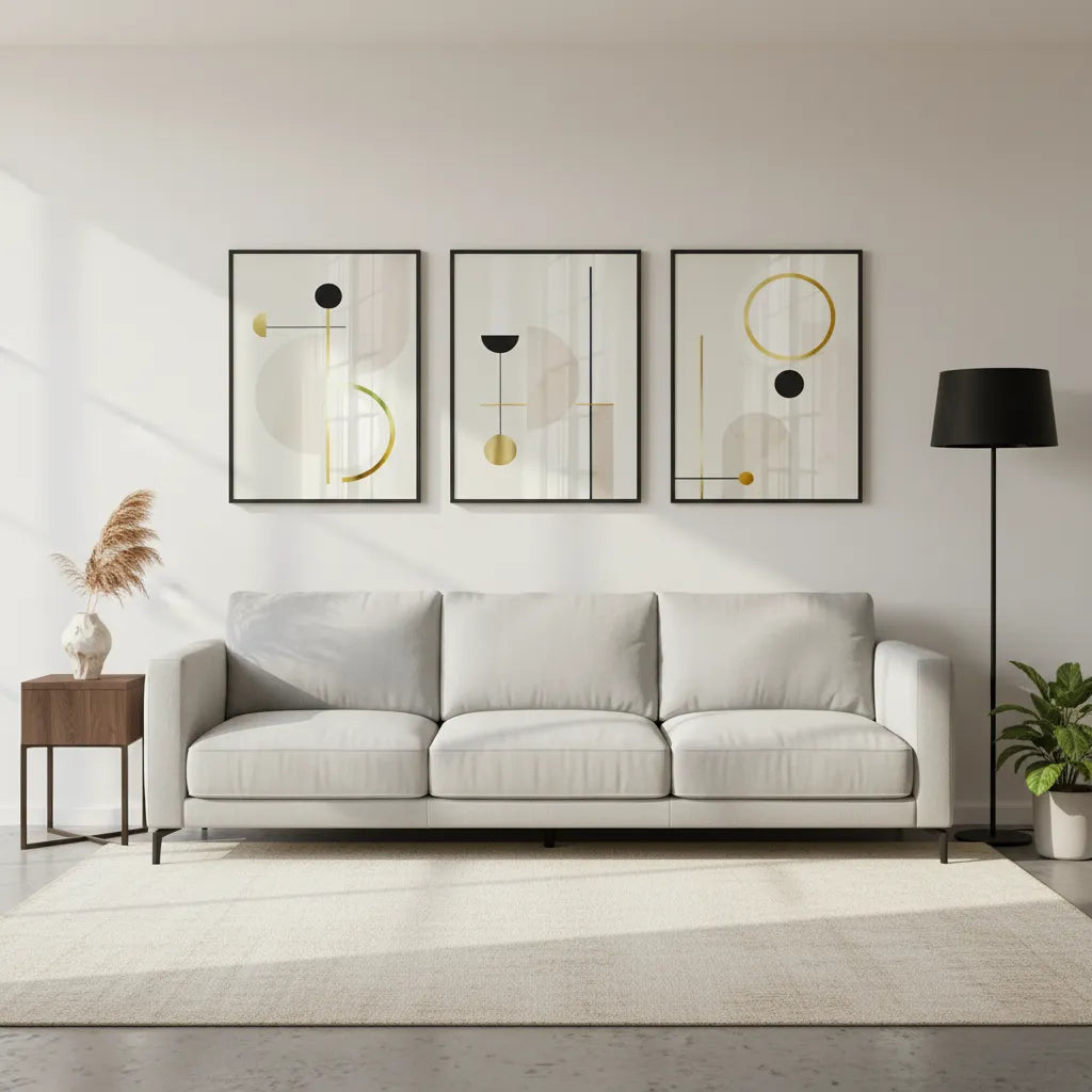 2Modern Geometric Set of 3 - Fine Art