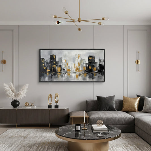 Modern Gilded Skyline Painting #MGSP110