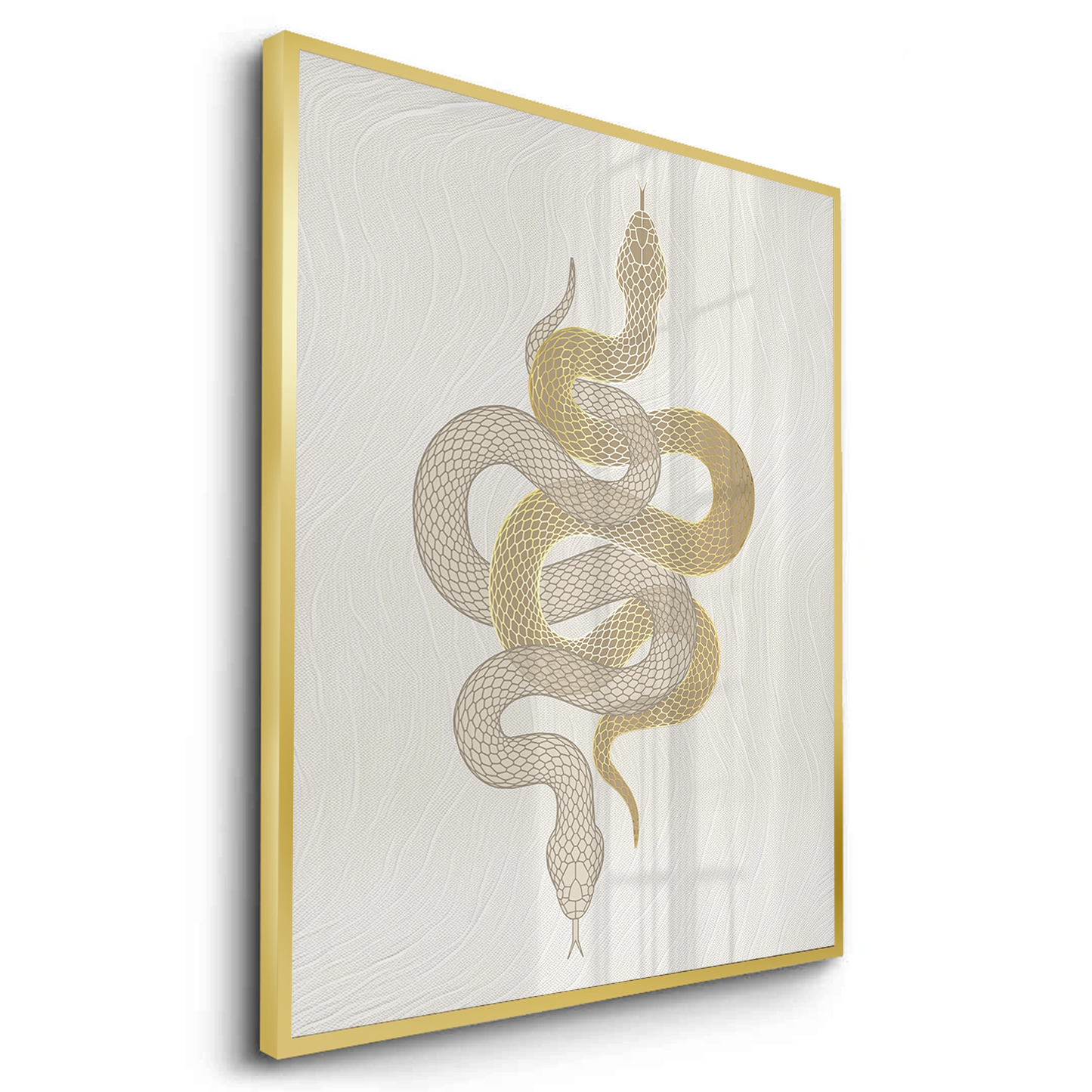 2Modern Gold Python - Fine Art
