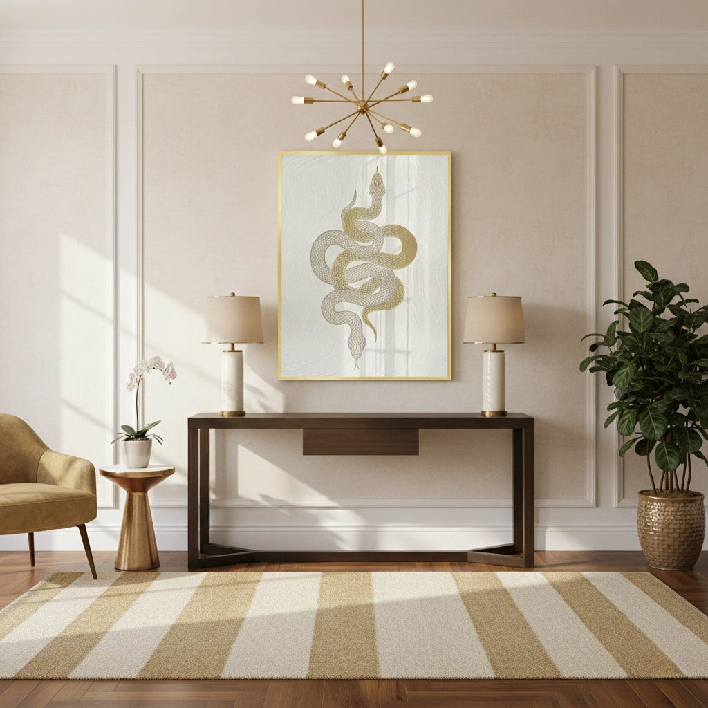 2Modern Gold Python - Fine Art