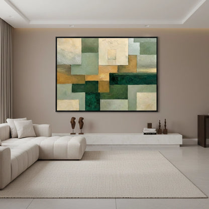 Modern Green Geometric Painting #MGGE110