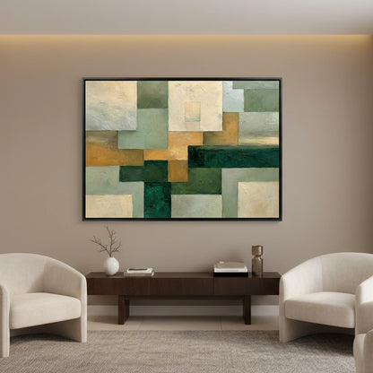 Modern Green Geometric Painting #MGGE110