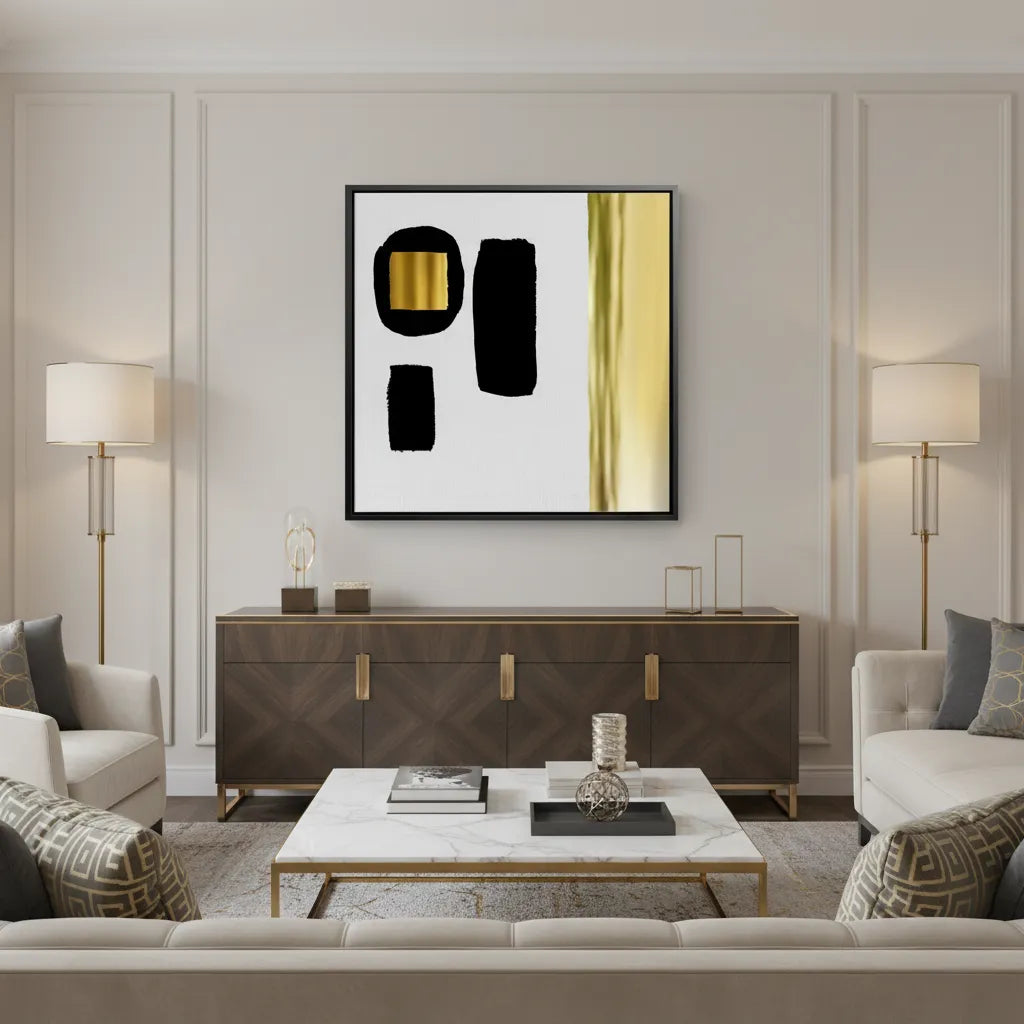Modern Minimalist Gold - Canvas - Jasmineart.ae