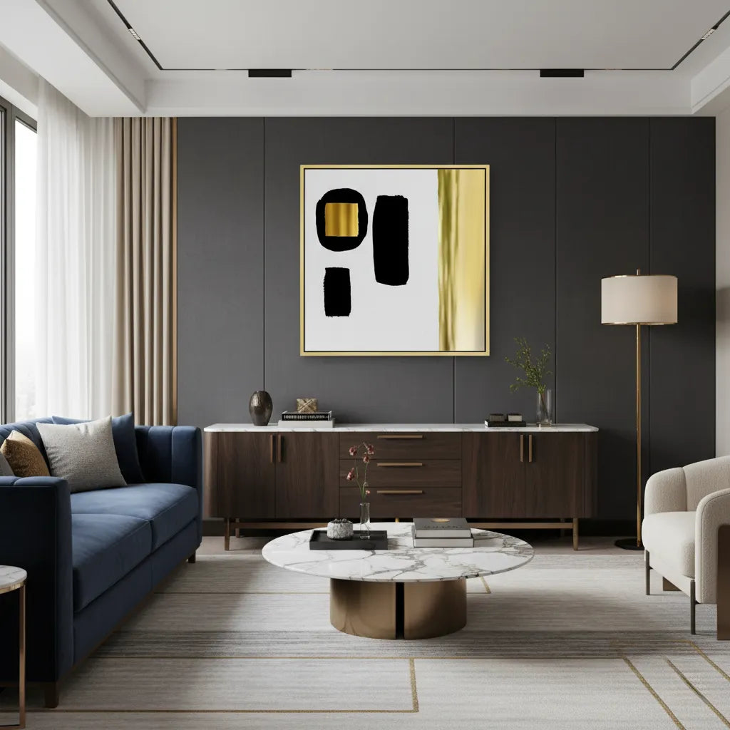 Modern Minimalist Gold - Canvas - Jasmineart.ae
