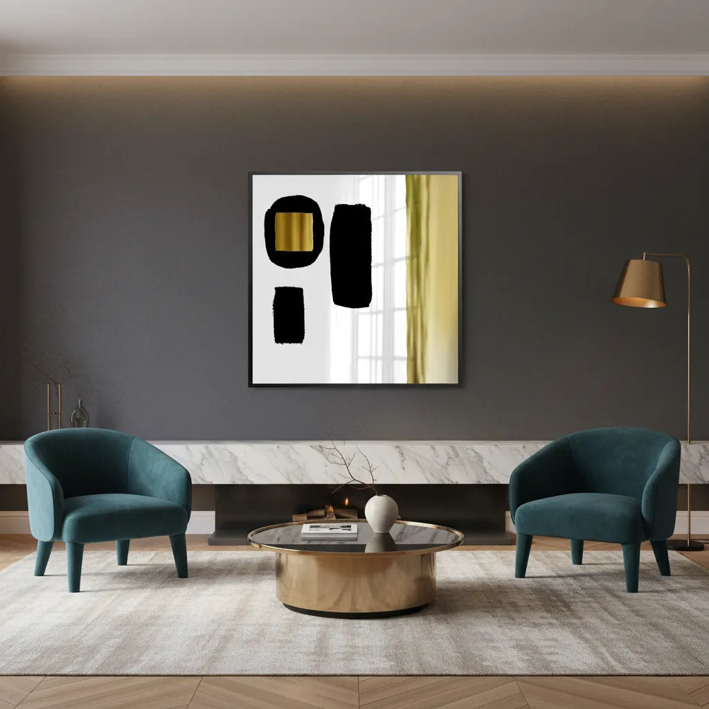 Modern Minimalist Gold - Fine Art - Jasmineart.ae