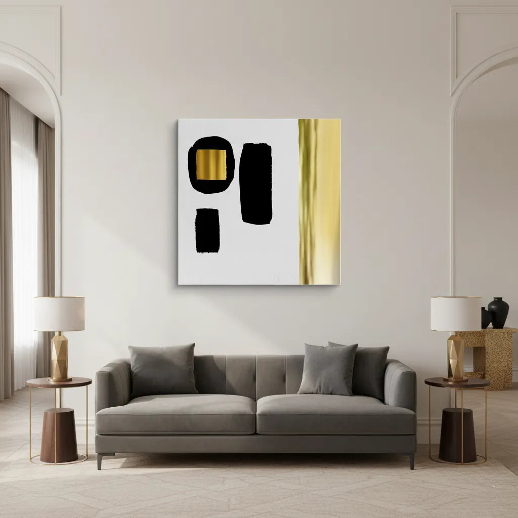 Modern Minimalist Gold - Canvas - Jasmineart.ae
