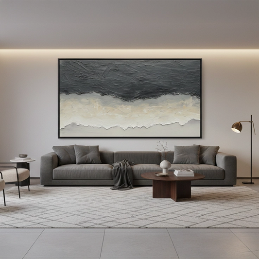 Modern Monochrome Wave Painting #MMWA330