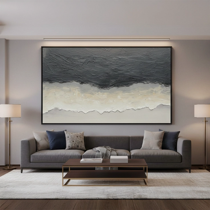 Modern Monochrome Wave Painting #MMWA330