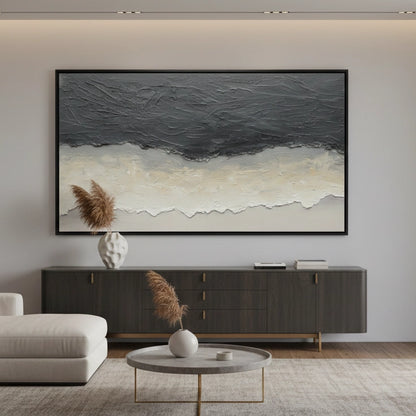Modern Monochrome Wave Painting #MMWA330
