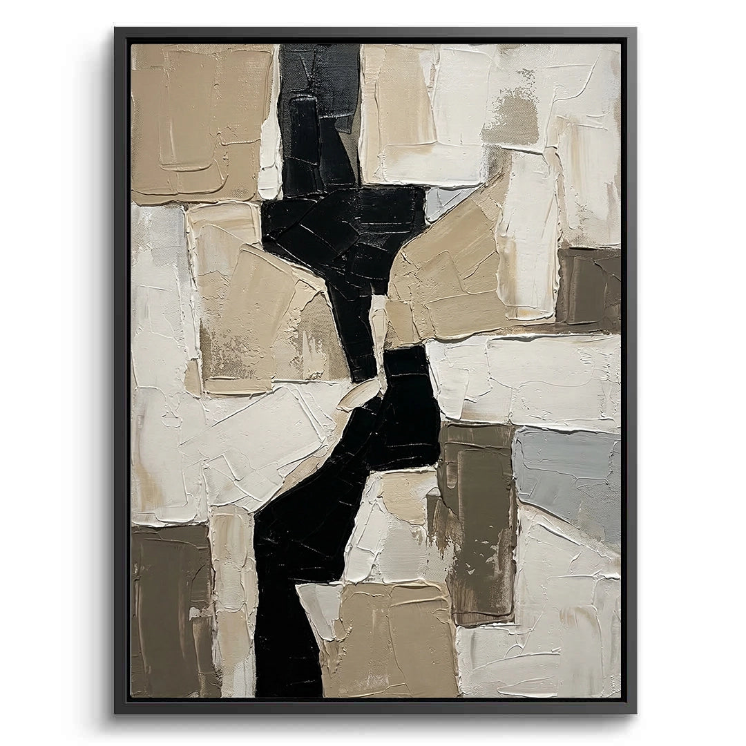Modern Monolith minimalist abstract artwork, elegant muted tones, UAE interior style