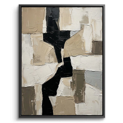 Modern Monolith minimalist abstract artwork, elegant muted tones, UAE interior style