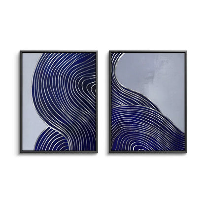 Modern Navy Blue Set of 2 - Canvas