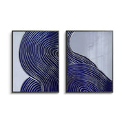 Modern Navy Blue Set of 2 - Fine Art - Jasmineart.ae