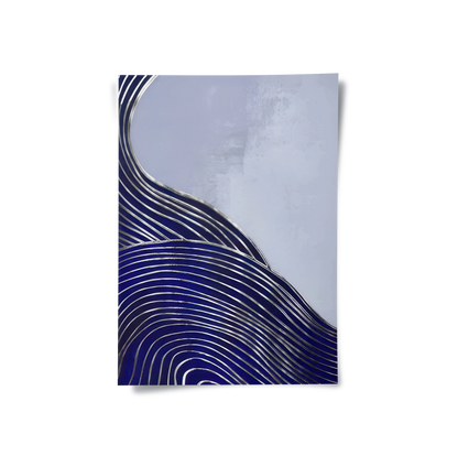 Modern Navy Blue Set of 2 - Poster