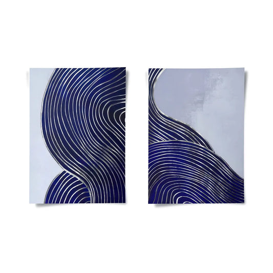 Modern Navy Blue Set of 2 - Poster