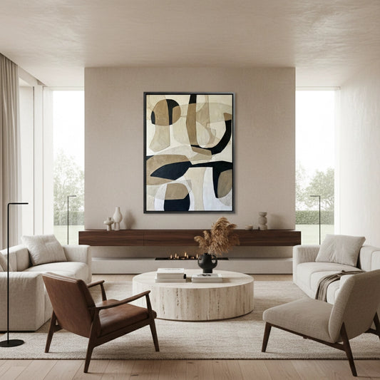 Modern Neutral Geometric Painting #MNGE110