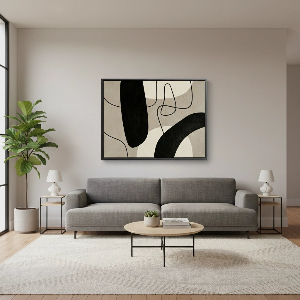 2Modern Neutral Line Painting #MNLI110
