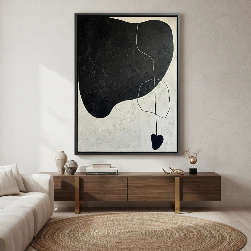 2Modern Obsidian Heart Painting #MOHE110