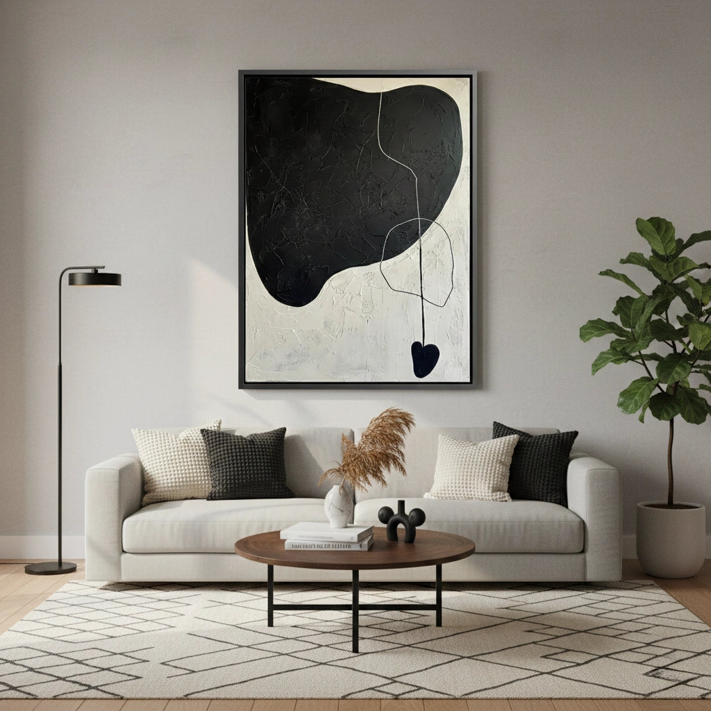 2Modern Obsidian Heart Painting #MOHE110