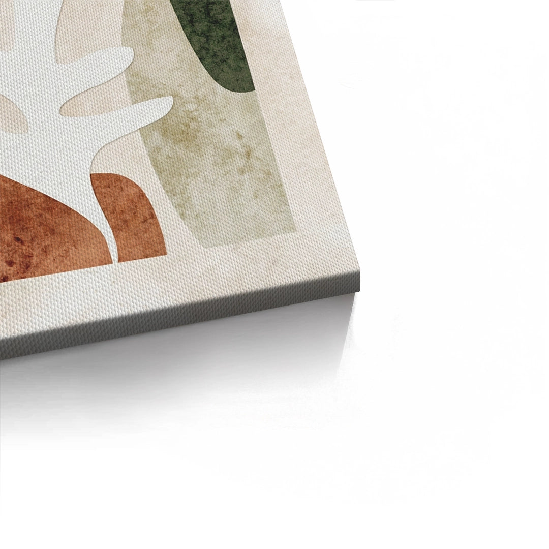 2Modern Organic Shapes Abstract - Canvas