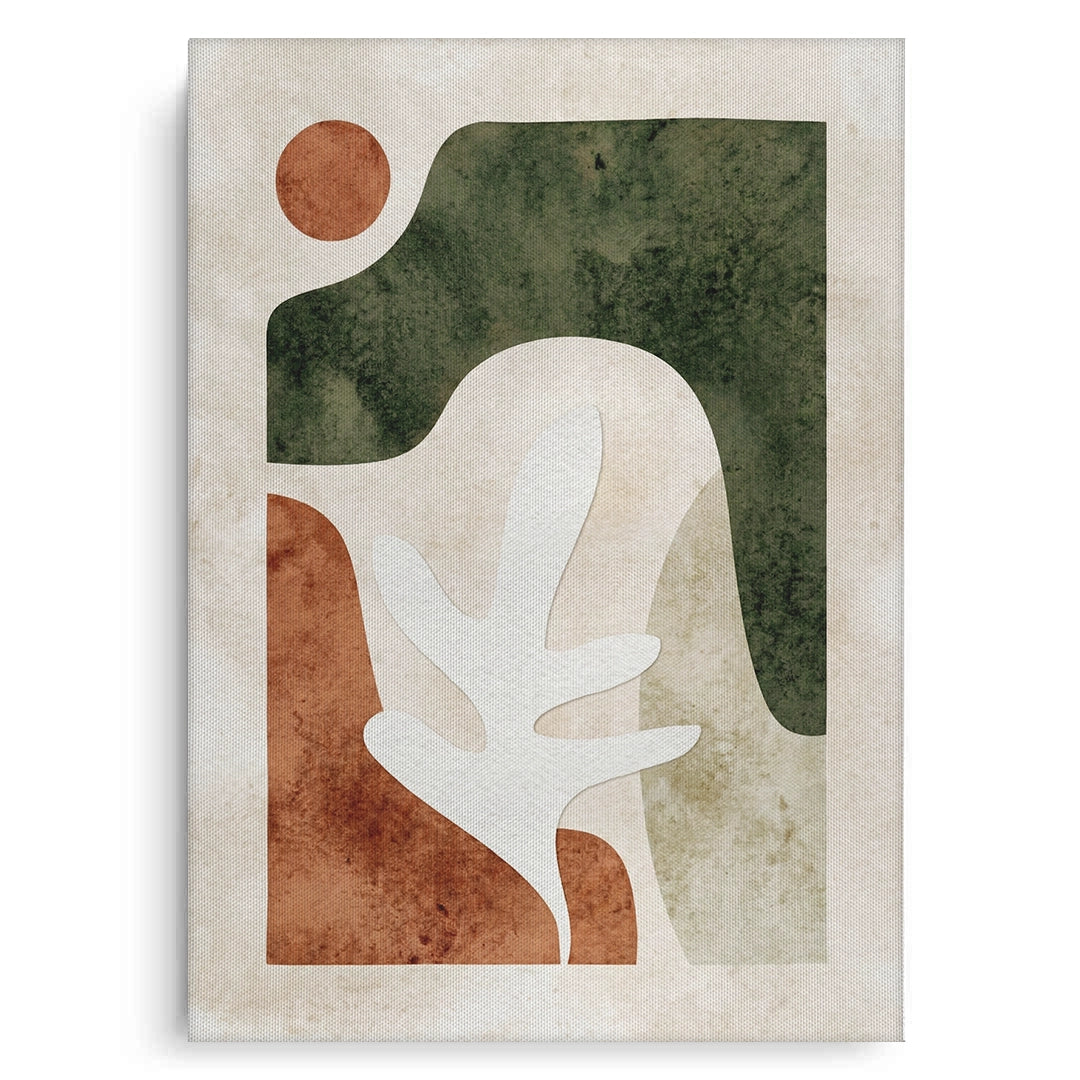 2Modern Organic Shapes Abstract - Canvas