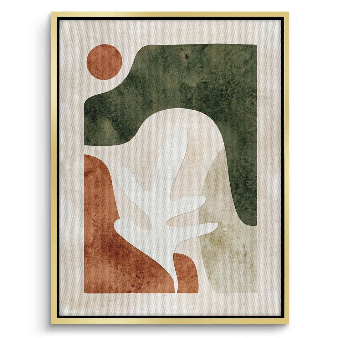 2Modern Organic Shapes Abstract - Canvas